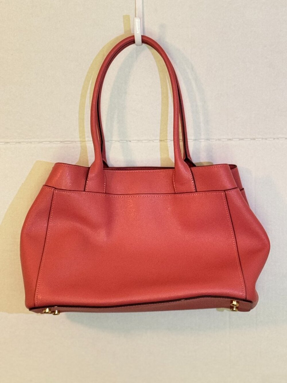 Coach Casey Tote Crossgrain Leather Gold Hardware Mauve Old Rose Pre-owned - Picture 3 of 13